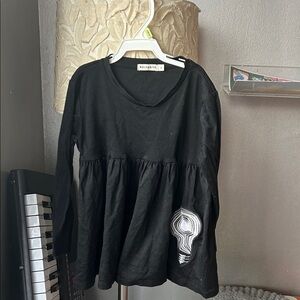 Black Long Sleeve Kids Top by Wolf & Rita